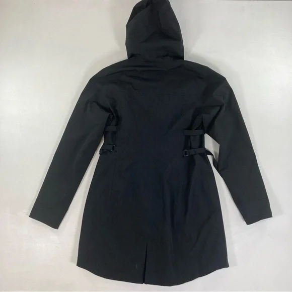 ATHLETA Midtown Rain Trench Coat Hooded | Dark Gray | Women’s Size M Waterproof - Picture 2 of 16